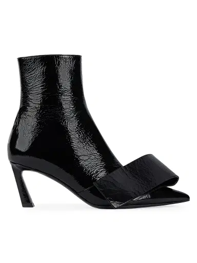Givenchy Women's Twisted Ribbon Ankle Boots in Shiny Naplack Leather - Black - Size 11 | Thumbnail 1 Givenchy Women's Twisted Ribbon Ankle Boots in Shiny Naplack Leather - Black - Size 11 | Thumbnail 1