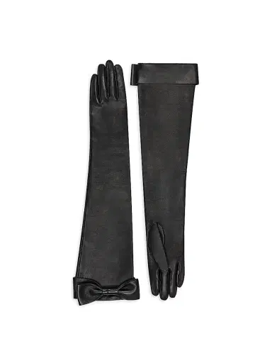 Givenchy Women's Long Gloves in Nappa Leather with Bow - Black - Size 8.5 | Thumbnail 1 Givenchy Women's Long Gloves in Nappa Leather with Bow - Black - Size 8.5 | Thumbnail 1