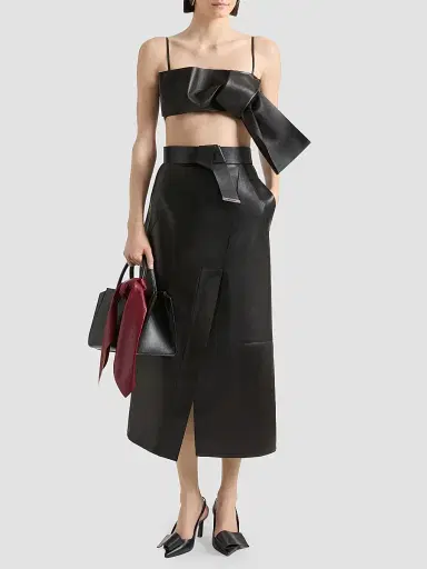 Givenchy Women's Bra Top in Leather with Bow - Black | Thumbnail 2 Givenchy Women's Bra Top in Leather with Bow - Black | Thumbnail 2