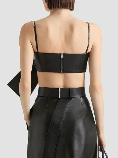 Givenchy Women's Bra Top in Leather with Bow - Black | Thumbnail 4 Givenchy Women's Bra Top in Leather with Bow - Black | Thumbnail 4