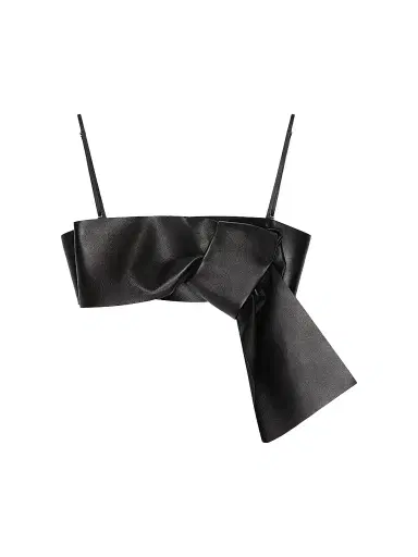 Givenchy Women's Bra Top in Leather with Bow - Black | Thumbnail 1 Givenchy Women's Bra Top in Leather with Bow - Black | Thumbnail 1