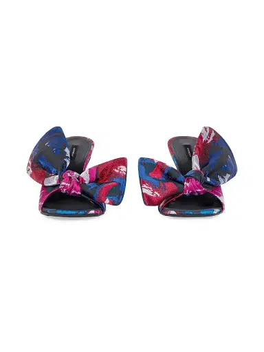 Givenchy Women's Boudoir Heeled Mules in Jacquard with Floral Print | Thumbnail 3 Givenchy Women's Boudoir Heeled Mules in Jacquard with Floral Print | Thumbnail 3