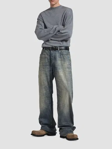 Balenciaga Men's Relaxed Fit Jeans - Blue | Thumbnail 2 Balenciaga Men's Relaxed Fit Jeans - Blue | Thumbnail 2