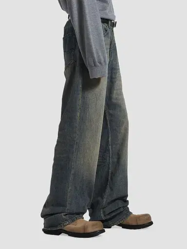 Balenciaga Men's Relaxed Fit Jeans - Blue | Thumbnail 4 Balenciaga Men's Relaxed Fit Jeans - Blue | Thumbnail 4
