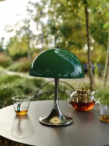 Louis Poulsen Panthella 250 Portable Original Chrome Lamp - Original Opal Green | Thumbnail 4 Louis Poulsen Panthella 250 Portable Original Chrome Lamp - Original Opal Green | Thumbnail 4