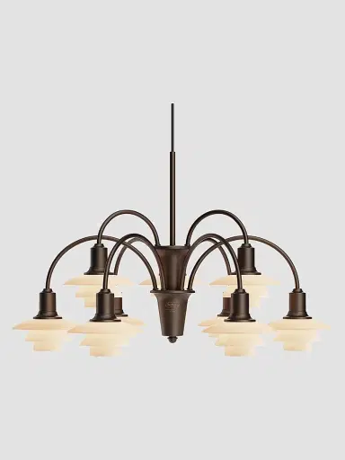 Louis Poulsen Ph 1/1 Aged Brass 9-Light Chandelier | Thumbnail 2 Louis Poulsen Ph 1/1 Aged Brass 9-Light Chandelier | Thumbnail 2