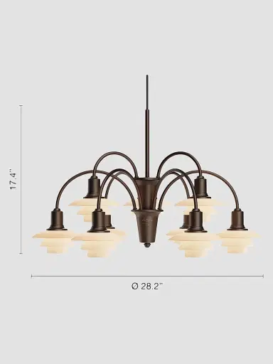 Louis Poulsen Ph 1/1 Aged Brass 9-Light Chandelier | Thumbnail 3 Louis Poulsen Ph 1/1 Aged Brass 9-Light Chandelier | Thumbnail 3