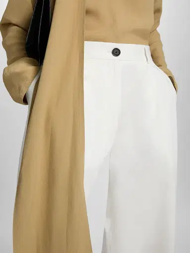 TOTEME Women's Single Pleat Cotton Trousers - White | Thumbnail 6 TOTEME Women's Single Pleat Cotton Trousers - White | Thumbnail 6