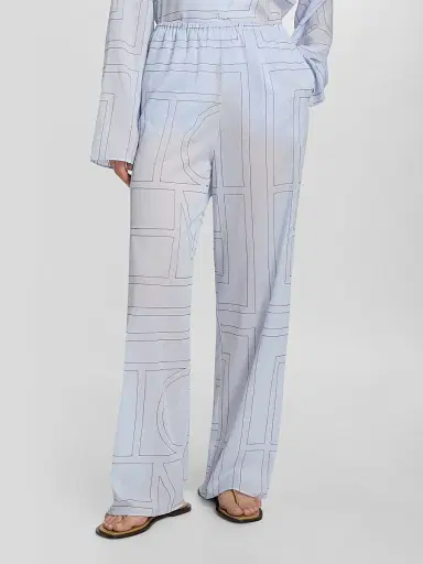 TOTEME Women's Monogram Cotton-Blend Pajama Pants | Thumbnail 3 TOTEME Women's Monogram Cotton-Blend Pajama Pants | Thumbnail 3
