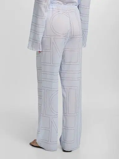 TOTEME Women's Monogram Cotton-Blend Pajama Pants | Thumbnail 5 TOTEME Women's Monogram Cotton-Blend Pajama Pants | Thumbnail 5