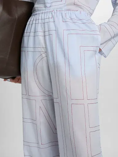 TOTEME Women's Monogram Cotton-Blend Pajama Pants | Thumbnail 6 TOTEME Women's Monogram Cotton-Blend Pajama Pants | Thumbnail 6