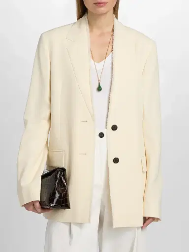 Toteme Women's Raw Lapel Jacket - Ecru | Thumbnail 3 Toteme Women's Raw Lapel Jacket - Ecru | Thumbnail 3
