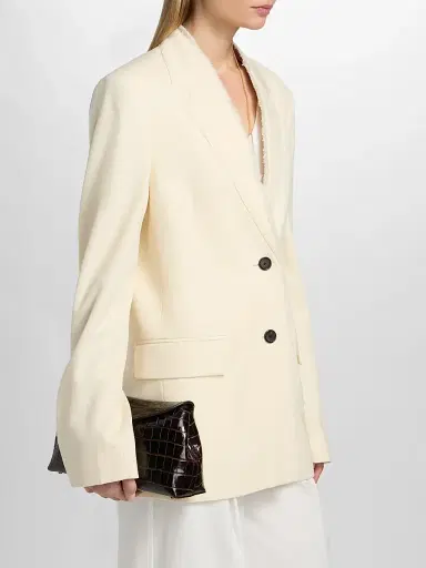 Toteme Women's Raw Lapel Jacket - Ecru | Thumbnail 4 Toteme Women's Raw Lapel Jacket - Ecru | Thumbnail 4