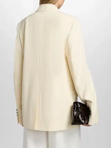 Toteme Women's Raw Lapel Jacket - Ecru | Thumbnail 5 Toteme Women's Raw Lapel Jacket - Ecru | Thumbnail 5