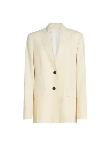Toteme Women's Raw Lapel Jacket - Ecru | Thumbnail 1 Toteme Women's Raw Lapel Jacket - Ecru | Thumbnail 1