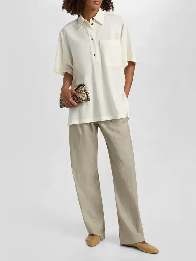 TOTEME Women's Fluid Polo Shirt | Thumbnail 2 TOTEME Women's Fluid Polo Shirt | Thumbnail 2