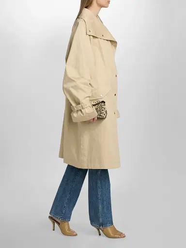 Toteme Women's Oversized Cotton Trench Coat - Beige | Thumbnail 4 Toteme Women's Oversized Cotton Trench Coat - Beige | Thumbnail 4