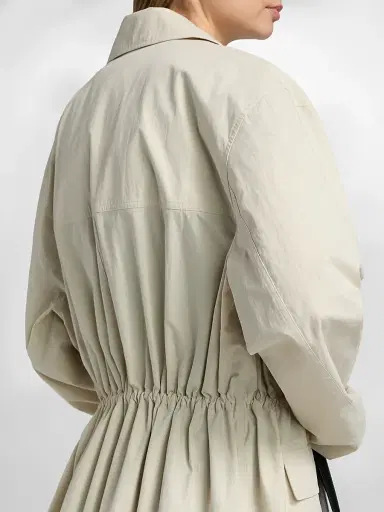 Toteme Women's Collared Drawstring Jacket - Oyster | Thumbnail 6 Toteme Women's Collared Drawstring Jacket - Oyster | Thumbnail 6
