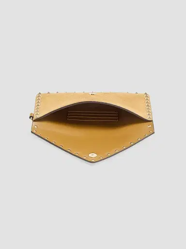 Valentino Garavani Women's Rockstud Suede Clutch - Havana Beige | Thumbnail 6 Valentino Garavani Women's Rockstud Suede Clutch - Havana Beige | Thumbnail 6