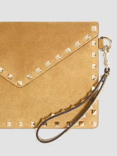 Valentino Garavani Women's Rockstud Suede Clutch - Havana Beige | Thumbnail 7 Valentino Garavani Women's Rockstud Suede Clutch - Havana Beige | Thumbnail 7