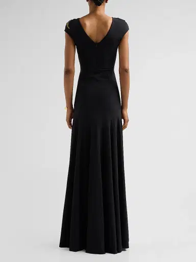 Chiara Boni La Petite Robe Women's Isolda Beaded 3D Flower Appliqué Drop-Waist Maxi Dress | Thumbnail 3 Chiara Boni La Petite Robe Women's Isolda Beaded 3D Flower Appliqué Drop-Waist Maxi Dress | Thumbnail 3