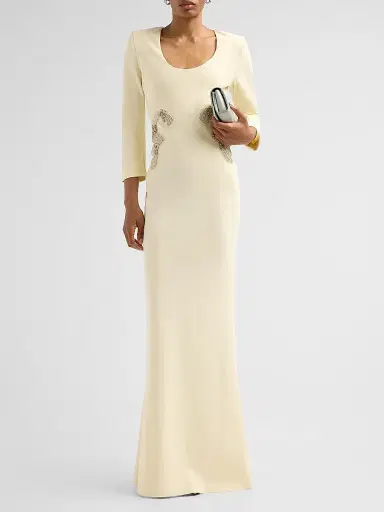 Chiara Boni La Petite Robe Women's Addie Embellished-Side Column Gown | Thumbnail 2 Chiara Boni La Petite Robe Women's Addie Embellished-Side Column Gown | Thumbnail 2