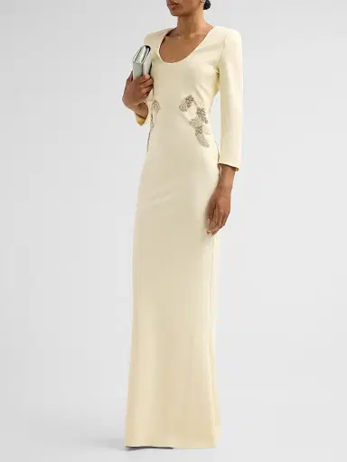 Chiara Boni La Petite Robe Women's Addie Embellished-Side Column Gown | Thumbnail 4 Chiara Boni La Petite Robe Women's Addie Embellished-Side Column Gown | Thumbnail 4