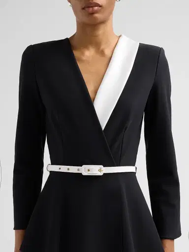 Chiara Boni La Petite Robe Women's Hollis Mix Media Peplum Jumpsuit - Black White - Size 16 | Thumbnail 5 Chiara Boni La Petite Robe Women's Hollis Mix Media Peplum Jumpsuit - Black White - Size 16 | Thumbnail 5