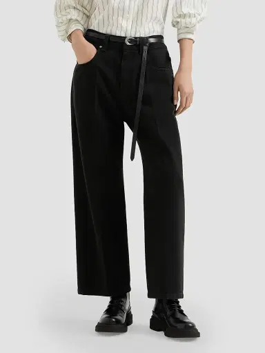 Brunello Cucinelli Women's Dyed Denim Contemporary Square Jeans with Monili - Black - Size 18 | Thumbnail 2 Brunello Cucinelli Women's Dyed Denim Contemporary Square Jeans with Monili - Black - Size 18 | Thumbnail 2