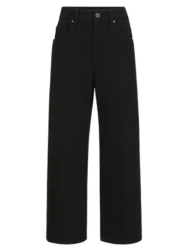 Brunello Cucinelli Women's Dyed Denim Contemporary Square Jeans with Monili - Black - Size 18 | Thumbnail 1 Brunello Cucinelli Women's Dyed Denim Contemporary Square Jeans with Monili - Black - Size 18 | Thumbnail 1