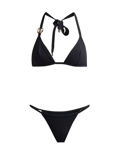 Dolce & Gabbana Women's Logo Triangle Bikini - Nero - Size Medium | Thumbnail 1 Dolce & Gabbana Women's Logo Triangle Bikini - Nero - Size Medium | Thumbnail 1