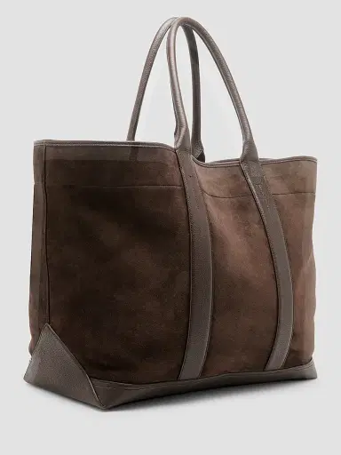 Tom Ford Men's Large Suede Tote Bag - Brown | Thumbnail 3 Tom Ford Men's Large Suede Tote Bag - Brown | Thumbnail 3