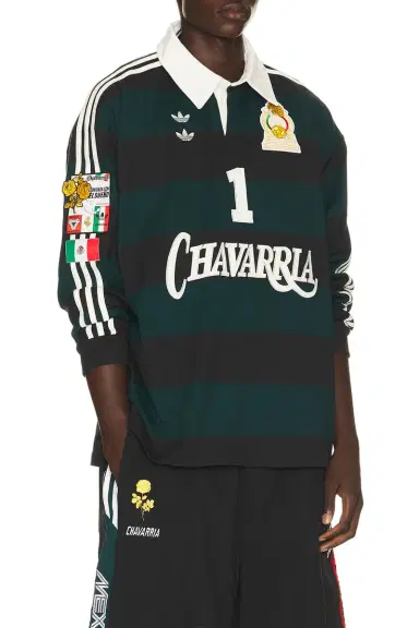 adidas Originals x Willy Chavarria Portero Rugby Long Sleeve Shirt | Thumbnail 2 adidas Originals x Willy Chavarria Portero Rugby Long Sleeve Shirt | Thumbnail 2