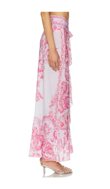 Camilla Long Sarong With Tie Waist And Frill Edge | Thumbnail 2 Camilla Long Sarong With Tie Waist And Frill Edge | Thumbnail 2
