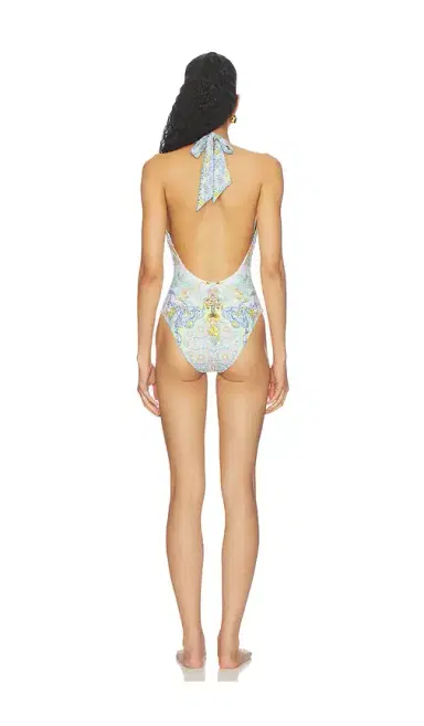 Camilla Plunge Halter One Piece With Bar Front Trim | Thumbnail 3 Camilla Plunge Halter One Piece With Bar Front Trim | Thumbnail 3