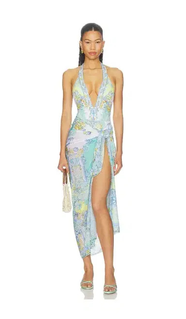 Camilla Plunge Halter One Piece With Bar Front Trim | Thumbnail 4 Camilla Plunge Halter One Piece With Bar Front Trim | Thumbnail 4