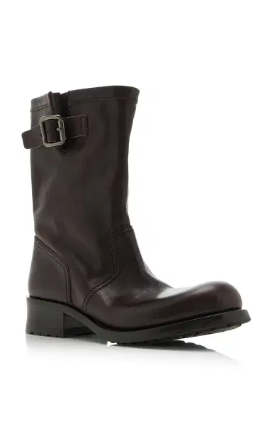 Prada Leather Mid-Calf Boots | Thumbnail 4 Prada Leather Mid-Calf Boots | Thumbnail 4
