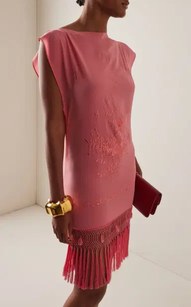 Conner Ives Exclusive Piano Shawl Embroidered Silk Mini Shift Dress | Thumbnail 3 Conner Ives Exclusive Piano Shawl Embroidered Silk Mini Shift Dress | Thumbnail 3