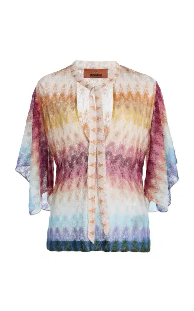 Missoni Knit Tie-Neck Top | Thumbnail 6 Missoni Knit Tie-Neck Top | Thumbnail 6