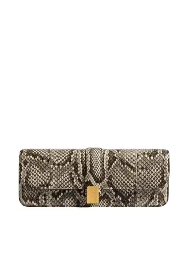 Khaite Blake Clutch In Natural Python | Thumbnail 1 Khaite Blake Clutch In Natural Python | Thumbnail 1