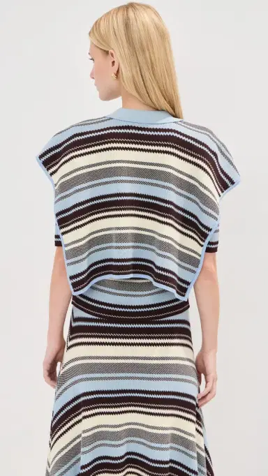 Monse triped Jacquard Scarf Top Blue Multi | Thumbnail 3 Monse triped Jacquard Scarf Top Blue Multi | Thumbnail 3