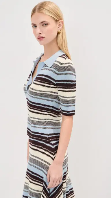 Monse triped Jacquard Scarf Top Blue Multi | Thumbnail 4 Monse triped Jacquard Scarf Top Blue Multi | Thumbnail 4