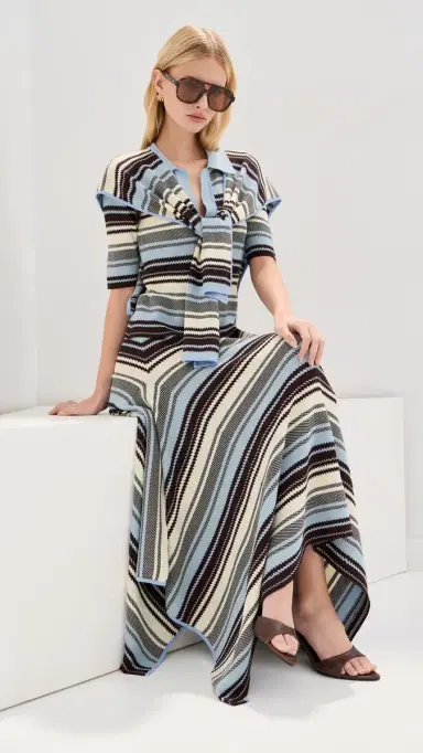 Monse triped Jacquard Scarf Top Blue Multi | Thumbnail 5 Monse triped Jacquard Scarf Top Blue Multi | Thumbnail 5