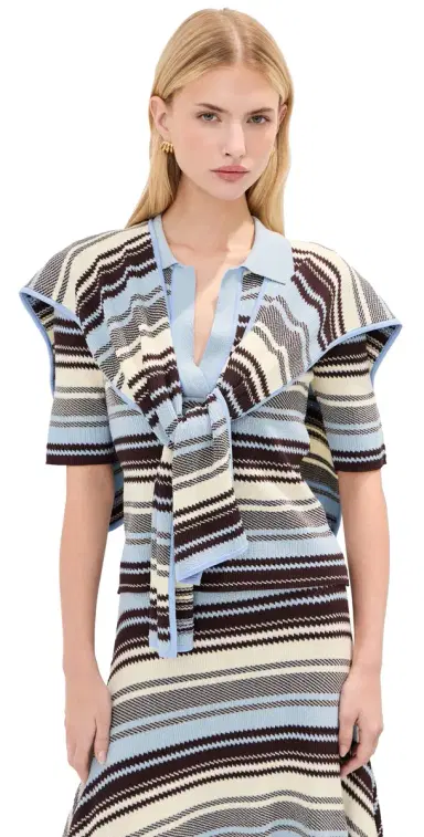 Monse triped Jacquard Scarf Top Blue Multi | Thumbnail 1 Monse triped Jacquard Scarf Top Blue Multi | Thumbnail 1
