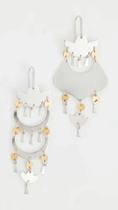 Isabel Marant Asymmetric Earrings Silver/Dore One Size | Thumbnail 2 Isabel Marant Asymmetric Earrings Silver/Dore One Size | Thumbnail 2
