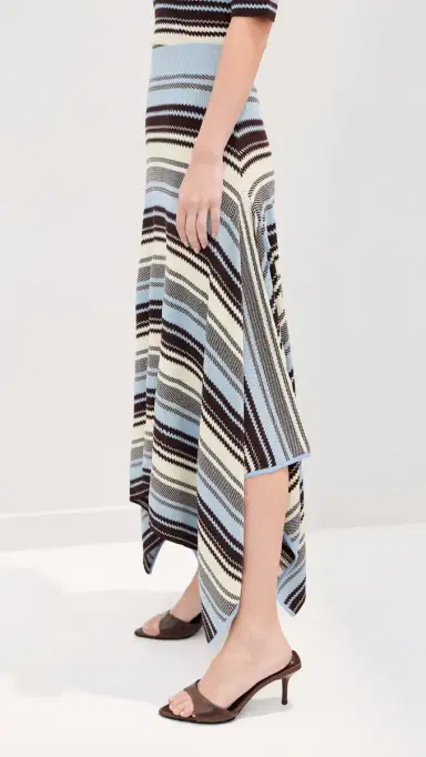 Monse triped Jacquard Skirt Blue Multi | Thumbnail 4 Monse triped Jacquard Skirt Blue Multi | Thumbnail 4