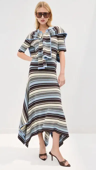Monse triped Jacquard Skirt Blue Multi | Thumbnail 5 Monse triped Jacquard Skirt Blue Multi | Thumbnail 5