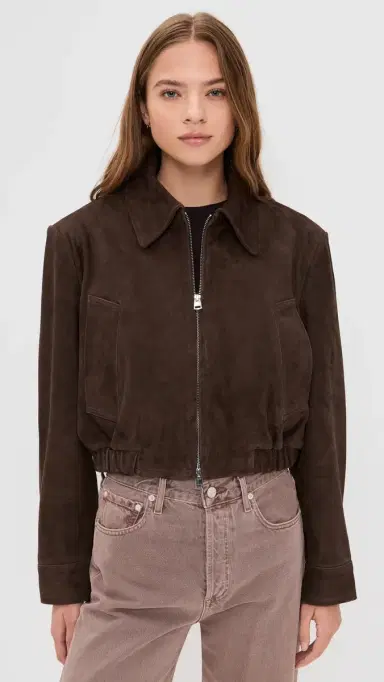AGOLDE Nahla Cropped Suede Jacket Root | Thumbnail 2 AGOLDE Nahla Cropped Suede Jacket Root | Thumbnail 2