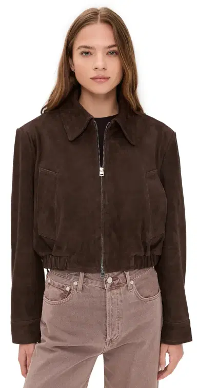 AGOLDE Nahla Cropped Suede Jacket Root | Thumbnail 1 AGOLDE Nahla Cropped Suede Jacket Root | Thumbnail 1