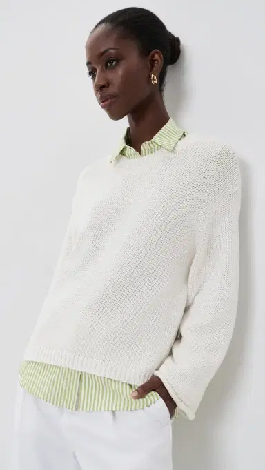 Jamie Haller The Square Crew Pullover White | Thumbnail 2 Jamie Haller The Square Crew Pullover White | Thumbnail 2